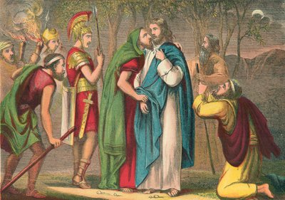 Judas Betraying Christ by English School